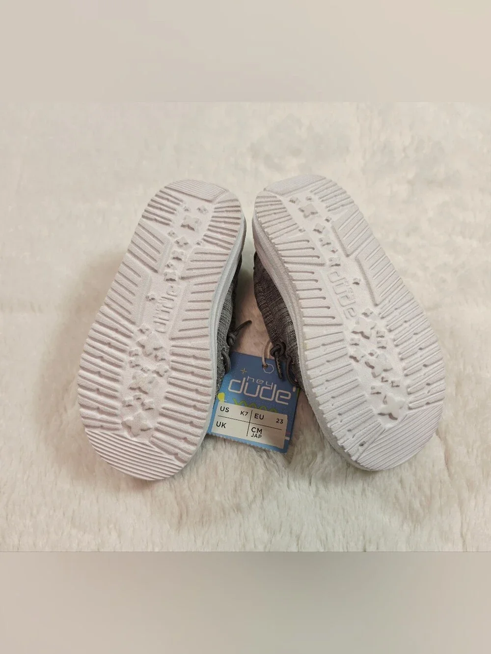 Hey Dude Baby Gray Knit Slip-On Shoes with Bungee Laces